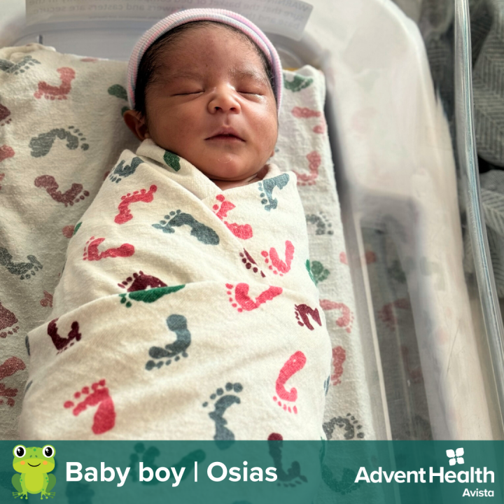 AdventHealth Avista baby boy, Osias was born at 9:46 a.m.