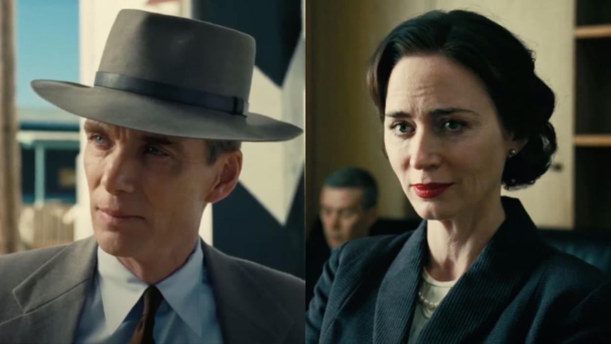  Cillian Murphy and Emily Blunt in Oppenheimer (side by side). 