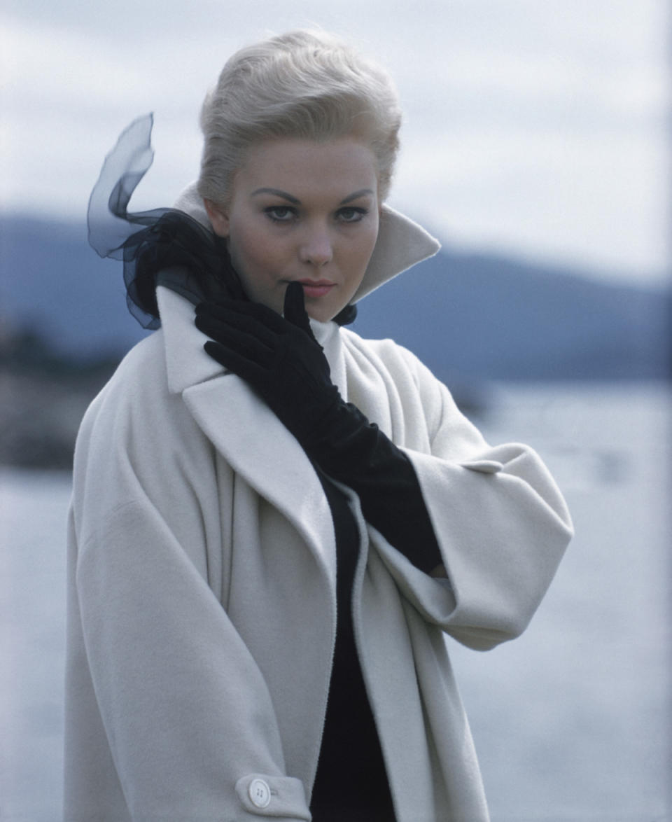 Actress Kim Novak on the set of the 1958 film 