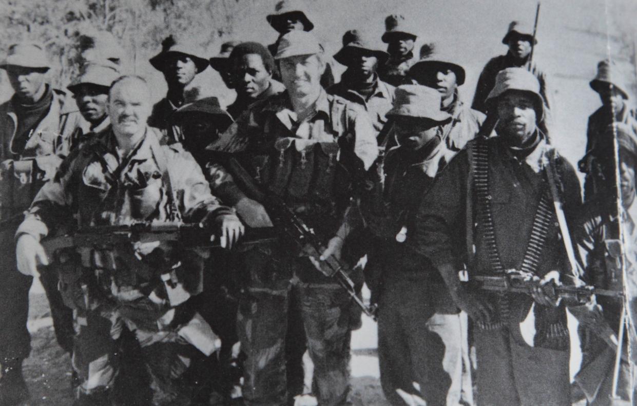 McAleese, left, foreground, in Rhodesia