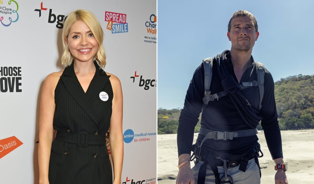 Bear Hunt starring Holly Willoughby and Bear Grylls arrives on Netflix in 2025. (Getty/National Geographic/Ben Simms)