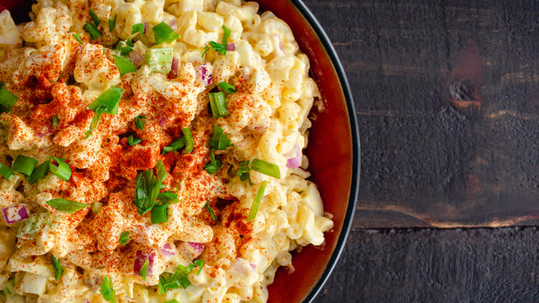 Deviled egg pasta salad