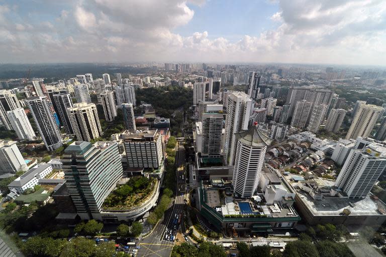 A general view shows the district area around Orchard Road on March 6, 2014 in Singapore