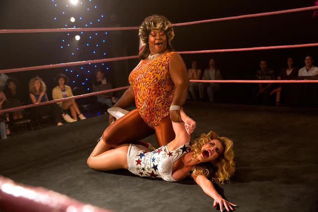 Beth Dubber/Netflix Kia Stevens and Betty Gilpin on 'Glow'