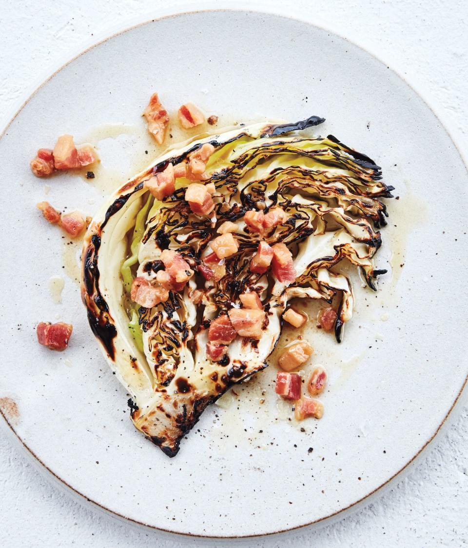 Cabbage Wedges with Warm Pancetta Vinaigrette