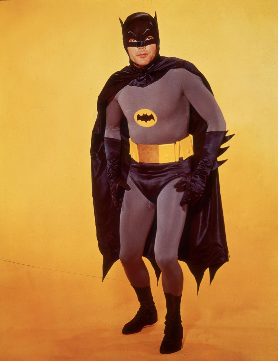 Adam West poses as Batman, circa 1966