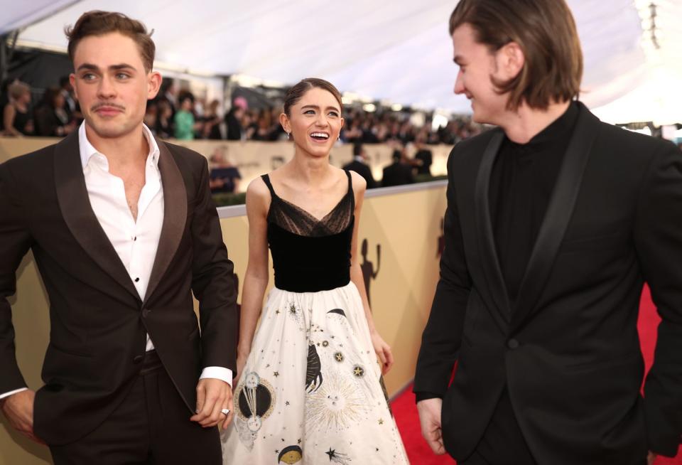 Dacre Montgomery, Natalia Dyer, and Joe Keery