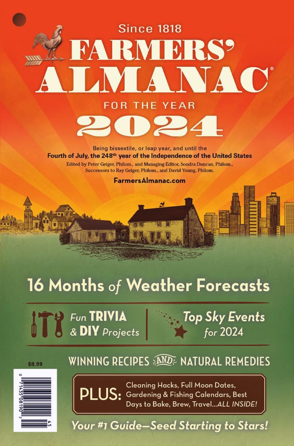 This is the cover for the 2024 "Farmers' Almanac."