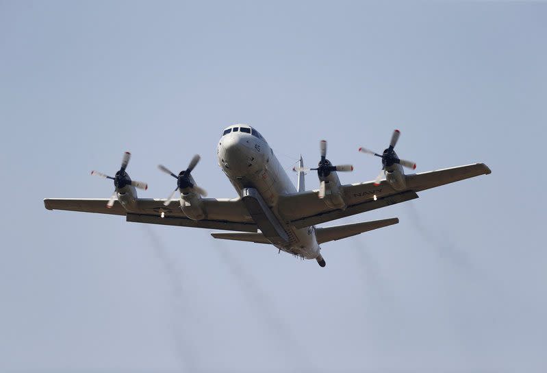A U.S. Navy P-3 Orion maritime patrol aircraft takes off from Incirlik airbase in the southern city of Adana, Turkey,  - Umit Bektas/Reuters