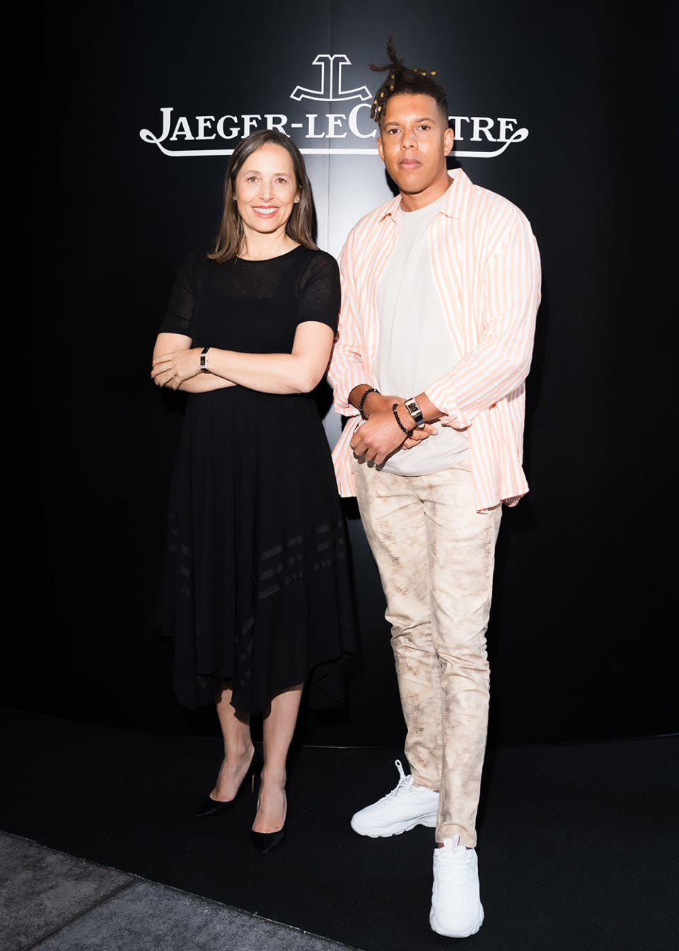 Tokio Myers and Catherine Renier attend the launch of the Jaeger-LeCoultre 1931 Cinema at Westfield Century City in Los Angeles on June 22, 2023.