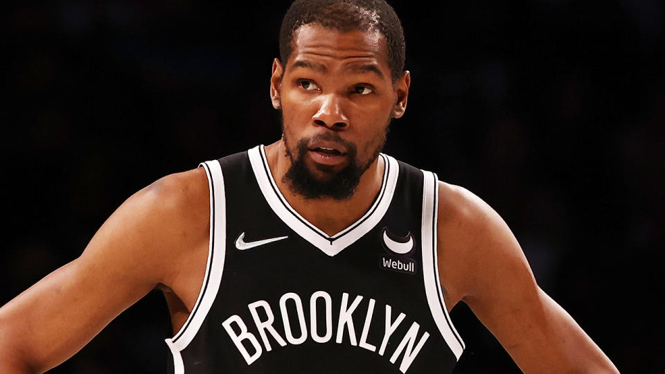 Kevin Durant, pictured here in action for the Brooklyn Nets in the NBA.