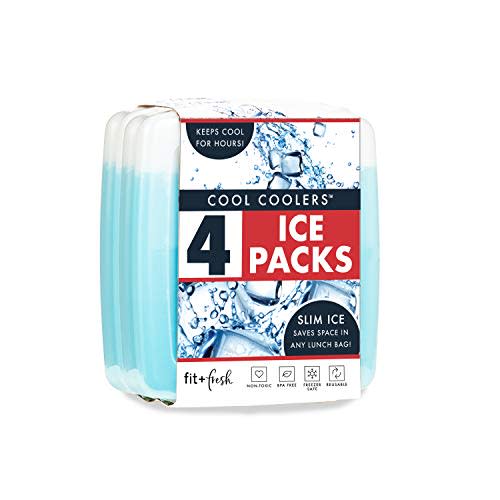 4) Fit & Fresh Cool Coolers Reusable & Long-Lasting Slim Ice Packs