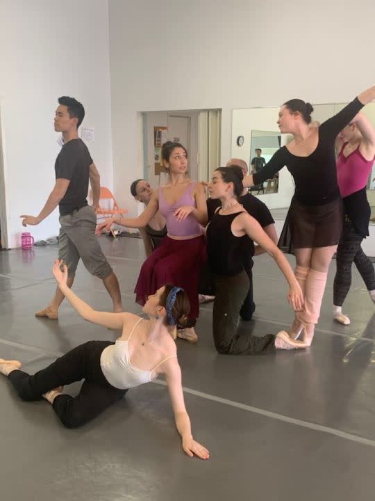 Snow White and the seven spirits in rehearsal at the BQC studio in Rock Island.