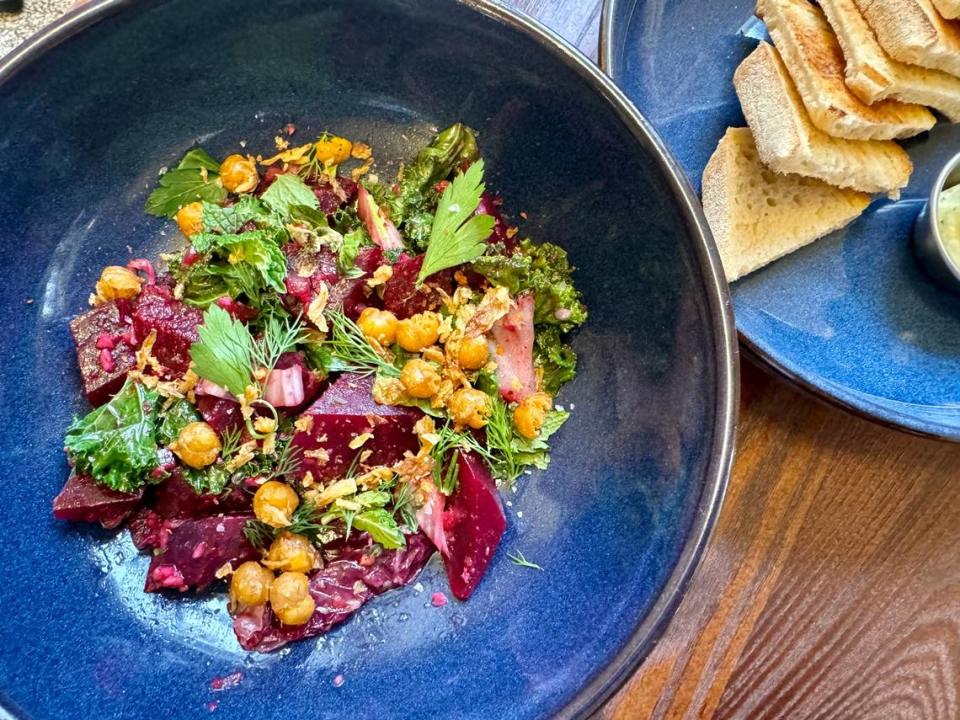 A roasted beet salad at Second Bar + Kitchen in Mineral Wells, Texas, March 23, 2024. Bud Kennedy/bud@star-telegram.com