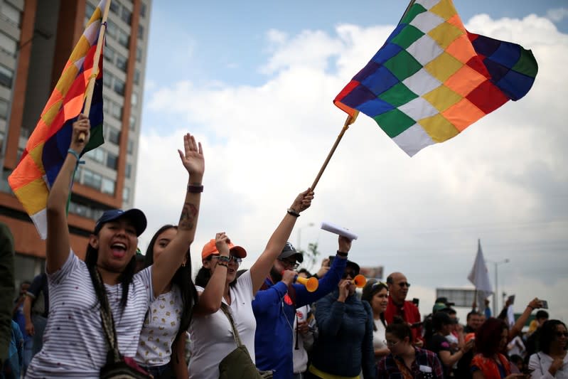 Protest for a national strike in Bogota