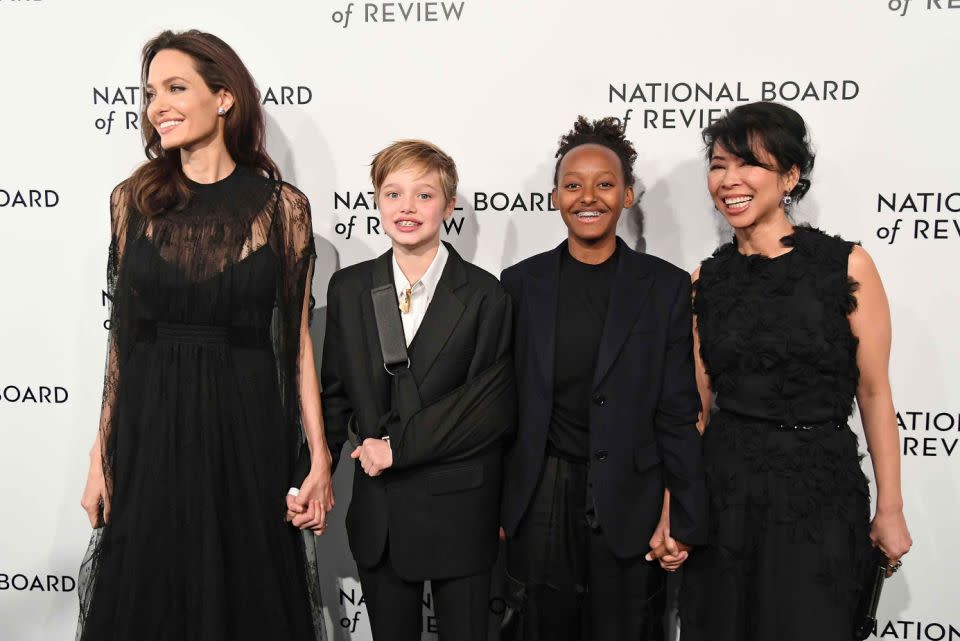 Angelina attended the National Board of Review Awards Gala with Shiloh, Zahara and Loung Ung. Source: Getty