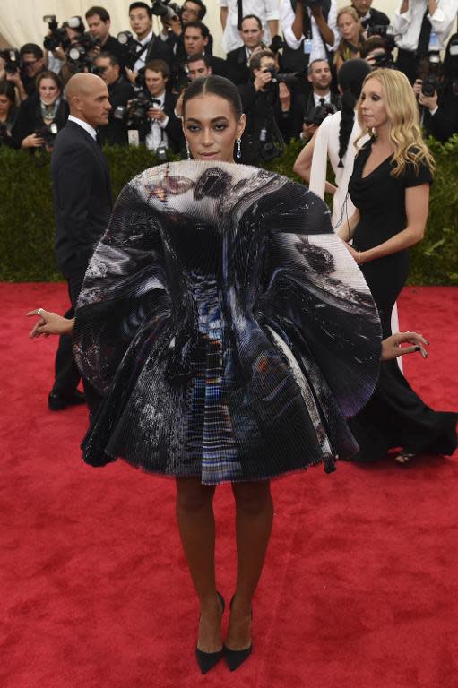 Solange Knowles arrives for the Costume Institute Gala Benefit at The Metropolitan Museum of Art, in New York, on May 5, 2015