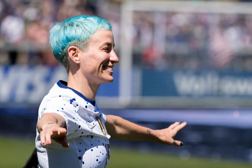 Megan Rapinoe during send-off celebrations ahead of the 2023 World Cup.
