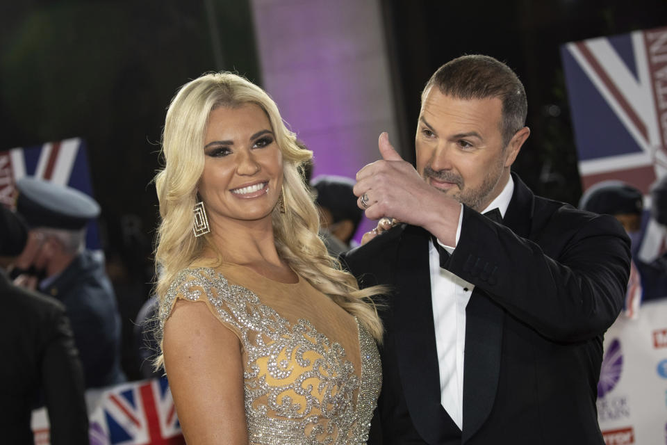 Paddy McGuinness, right, and Christine McGuinness pose for photographers upon arrival at the Pride of Britain Awards on Saturday, Oct. 30, 2021 in London. (Photo by Vianney Le Caer/Invision/AP)