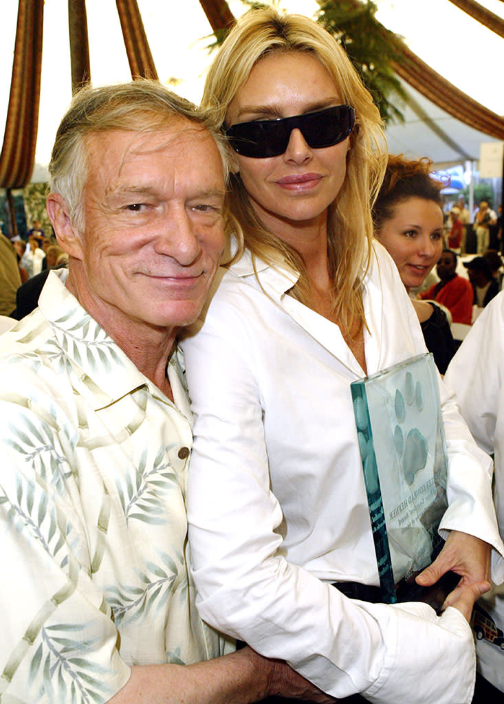 Hugh Hefner and estranged wife Kimberley Conrad Hefner in 2003. (Photo: Frazer Harrison/Getty Images)
