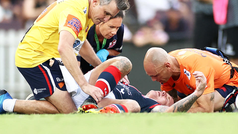 Jake Friend (pictured) unconscious after a head clash against Manly in Round 1.