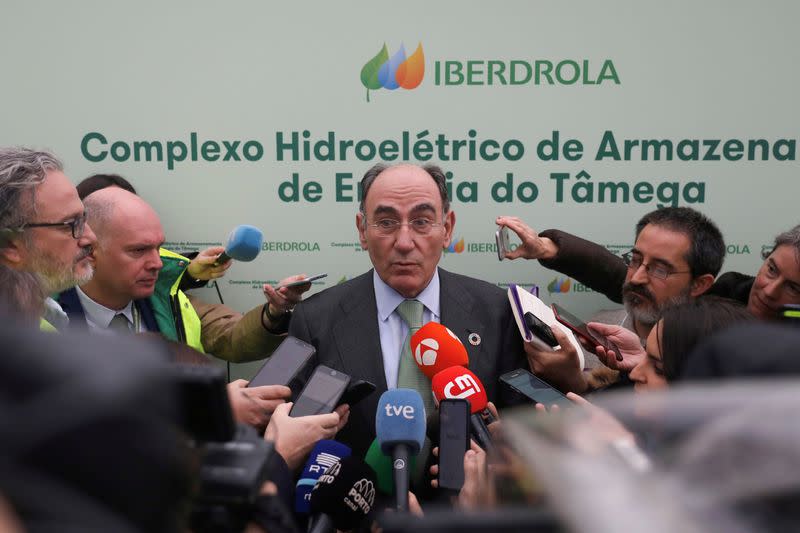 FILE PHOTO: berdrola CEO, Jose Ignacio Galan speaks during a press conference near Ribeira da Pena