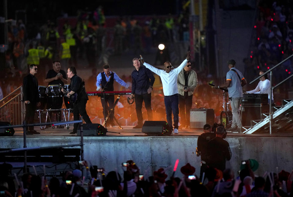 UB40 performed Red Red Wine at the Commonwealth Games closing ceremony. 