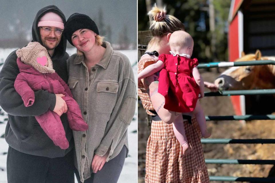 <p>Ireland Baldwin/Instagram</p> From Left: RAC and Ireland Baldwin with daughter Holland; farm visit