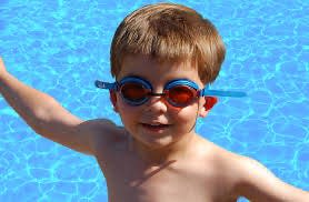 Colin Holst, age 4, at a swimming pool.