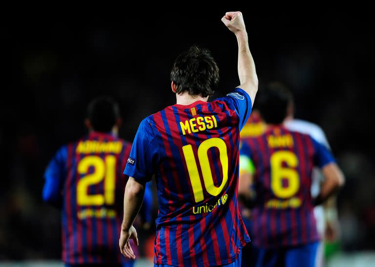 Lionel Messi festeja uno de sus goles durante un partido de la Champions League entre Barcelona y Bayer 04 Leverkusen, en marzo de 2012; en el club catalán sueñan por reflotar el vínculo