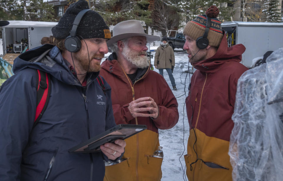 Steven Siig (middle) and Jared Drake (right) work on set with Co-Writer/Producer Andrew Ladd (left)