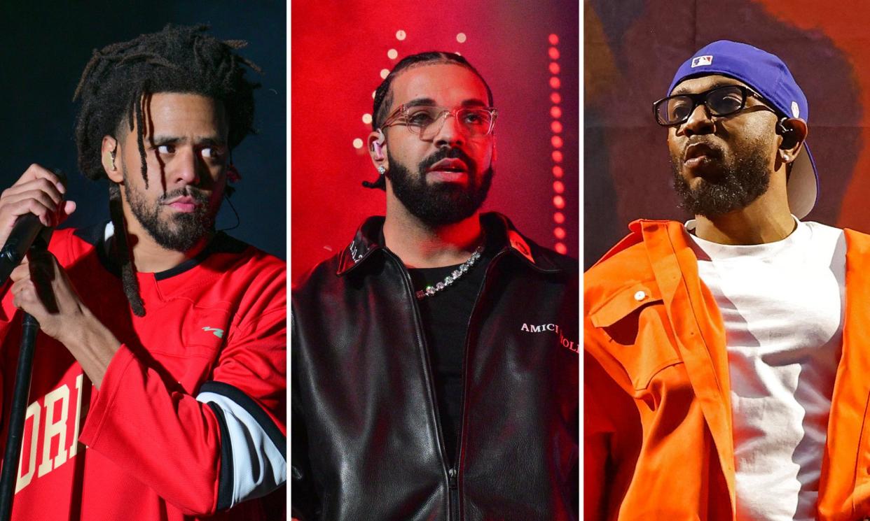 <span>J Cole, Drake and Kendrick Lamar, just three of the players in the current beef embroiling US rap.</span><span>Composite: FilmMagic/ WireImage</span>