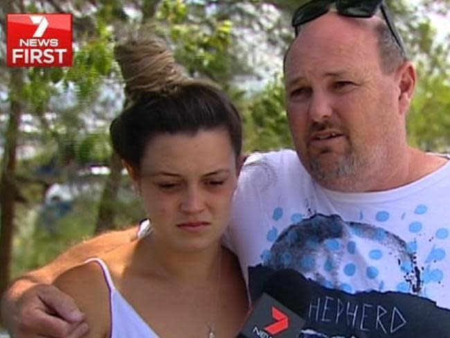 Tony Lethbridge and daughter Meghan pictured on Seven News ()