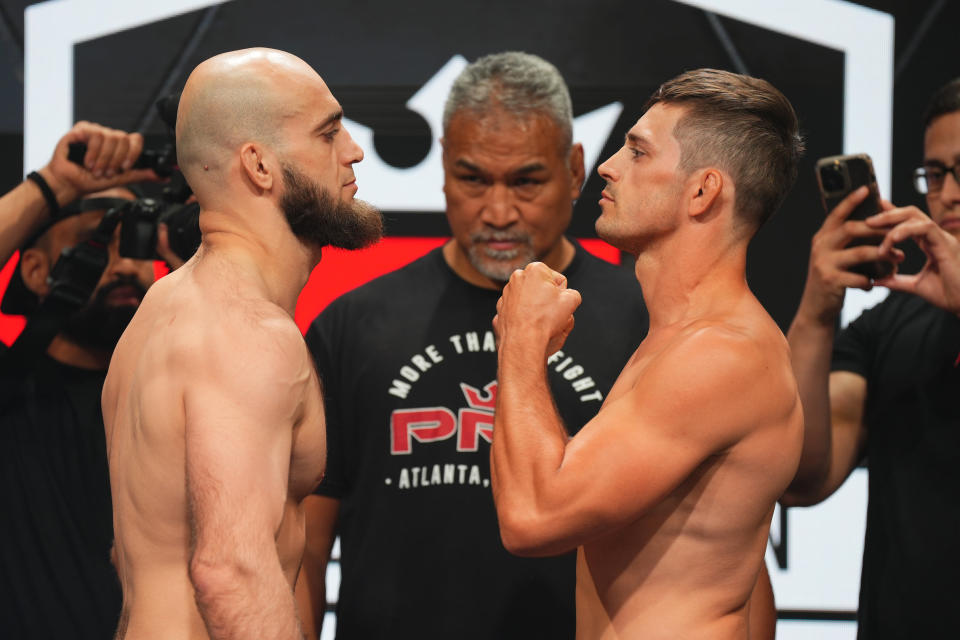 PFL 4 Ceremonial Weigh Ins at the OTE Arena in Atlanta, Georgia, Wednesday, June 7, 2023. (Cooper Neill / PFL)