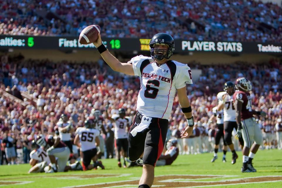Graham Harrell recorded 15,793 passing yards during his Red Raider career. The Ennis, Texas, native finished fourth in the Heisman Trophy voting in 2008 after leading the Red Raiders to an 11-1 regular season which saw Texas Tech rise to as high as No. 2 in the national polls following a memorable win over top-ranked Texas in 2008.