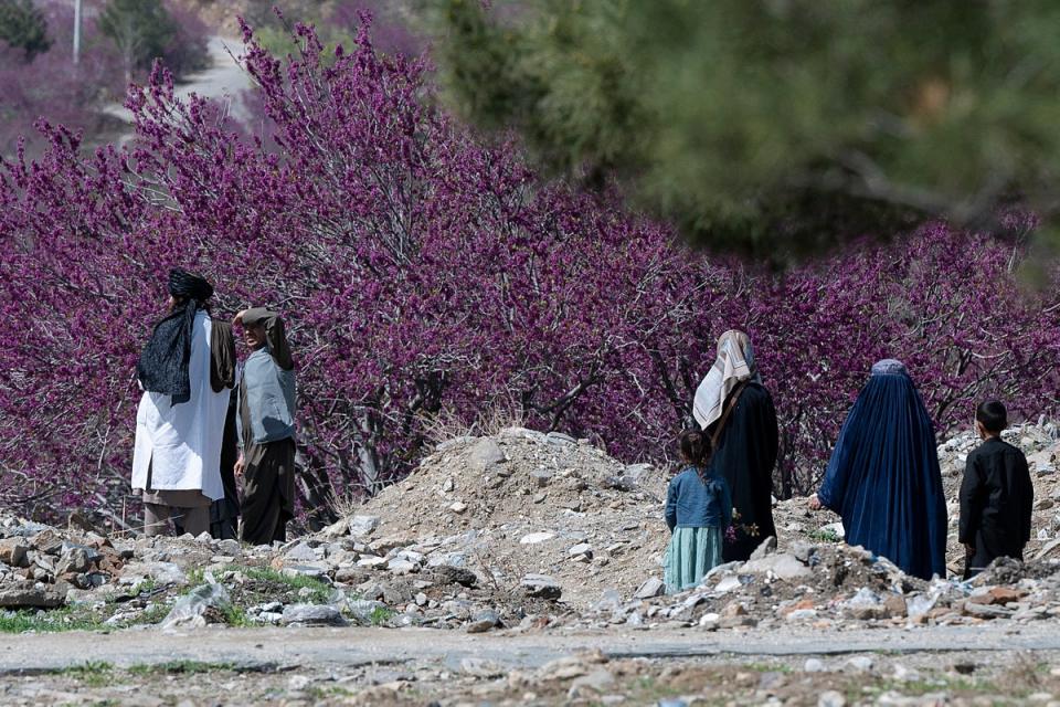 Women and children are barred from visiting a recreational park in Charikar, Parwan Province (AFP)