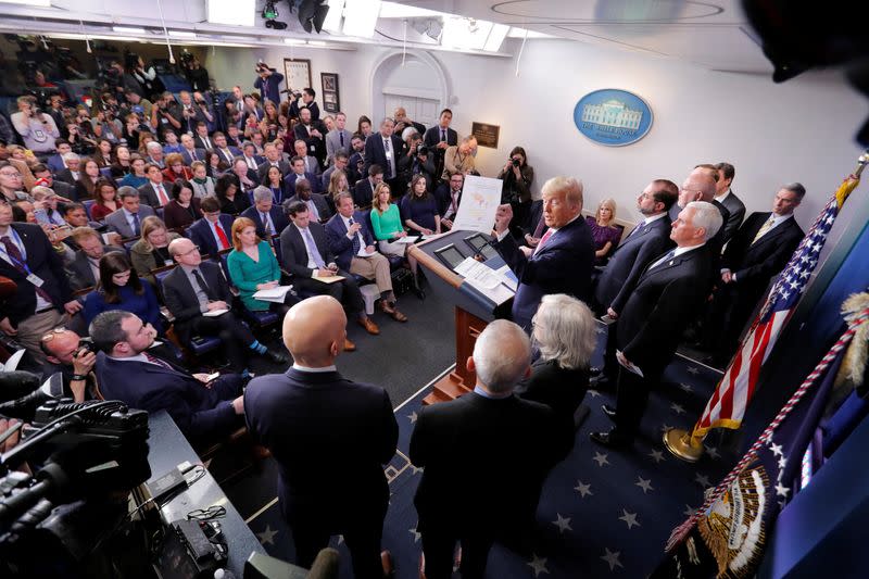 U.S. President Trump holds news conference on the coronavirus outbreak at the White House in Washington