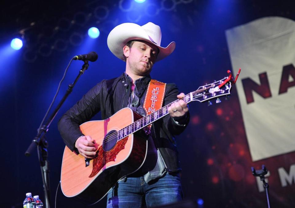 Musician Justin Moore is coming to the Sound Amphitheater in Gautier in May, Here, he performs at NASH FM 94.7’s “NASH BASH” country music concert at Roseland Ballroom in 2013 in New York.