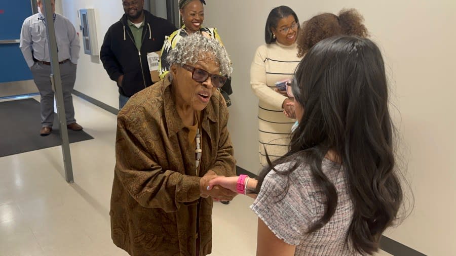 Opal Lee, "Grandmother of Juneteenth" visits Giberson Elementary