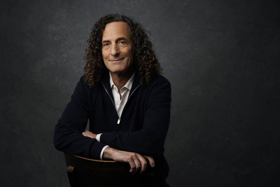 Saxophonist Kenny G poses for a portrait in Los Angeles to promote his album of lullabies titled “Innocence,” on Wednesday, Nov. 1, 2023. (AP Photo/Chris Pizzello)