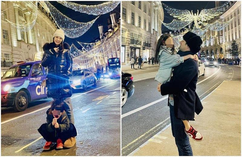艾莉絲在倫敦，罕見曬出英國尪（右圖），父女擁抱的畫面令人動容。（翻攝艾莉絲 X IRIS臉書）