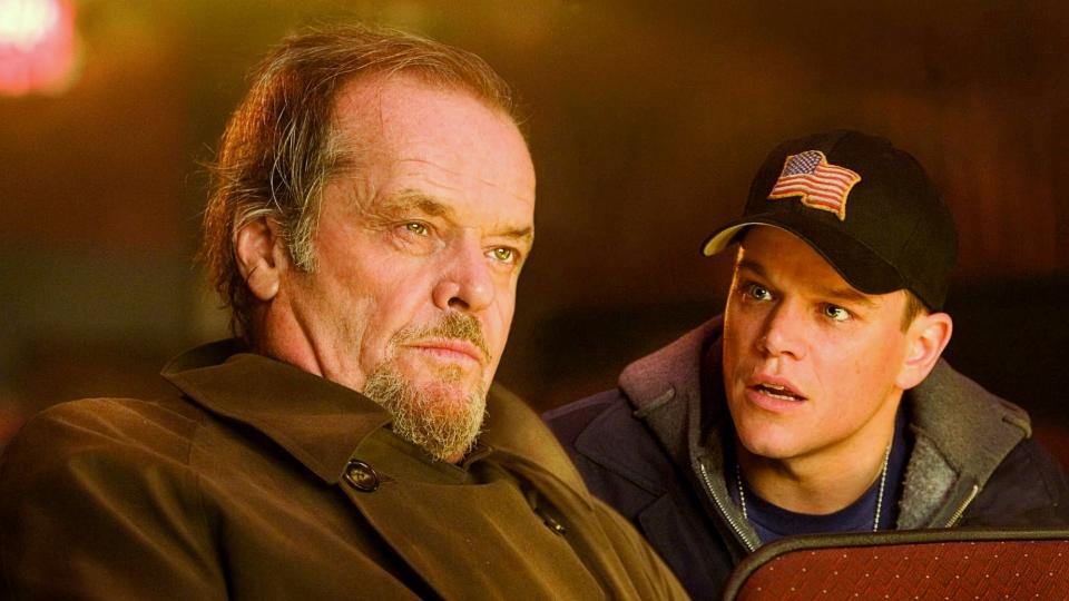 Jack Nicholson and Matt Damon have a covert meeting in The Departed.