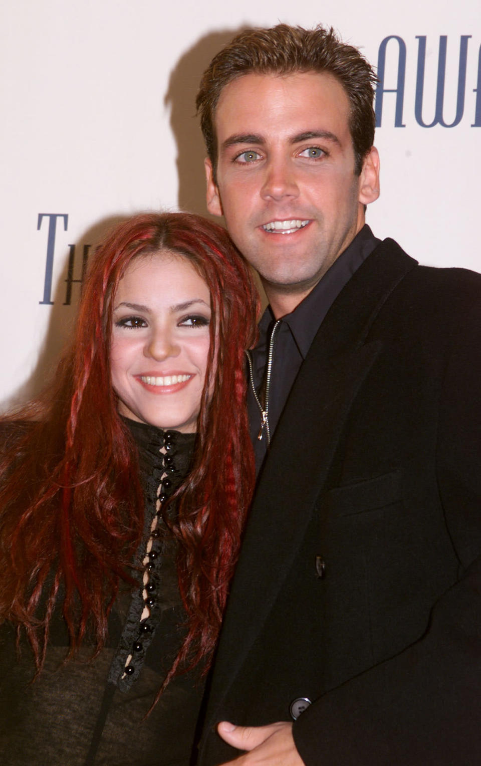 Singers Shakira and Carlos Ponce pose for photographers at the American Latino Media Arts Awards presented by The National Council of La Raza April 11 in Pasadena. Both were performers at the awards, which honor the positive portrayals of Latinos in American film and television and will be telecast on the ABC television network on June 3.