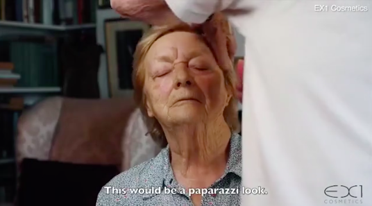 In the tutorial, the 84-year-old gives lessons in achieving the “papparazi look” [Photo: EX1 Cosmetics