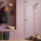 <p>Warm and comforting, pink is often associated with having a calming effect on people. No longer just kept for girls' bedrooms, grown-up pink can look quite smart when used around the home. We love how warm and inviting it looks in this boot room (left), used on both the cabinets and the <a href="https://www.housebeautiful.com/uk/renovate/diy/a35288060/how-to-panel-wall/" rel="nofollow noopener" target="_blank" data-ylk="slk:panelled wall;elm:context_link;itc:0;sec:content-canvas" class="link ">panelled wall</a>. </p><p>Pictured: 'Spiced Mulberry' by <a href="https://www.grahambrown.com/uk/spiced-mulberry-paint/CT-060-073-master.html" rel="nofollow noopener" target="_blank" data-ylk="slk:Graham & Brown;elm:context_link;itc:0;sec:content-canvas" class="link ">Graham & Brown</a> </p>