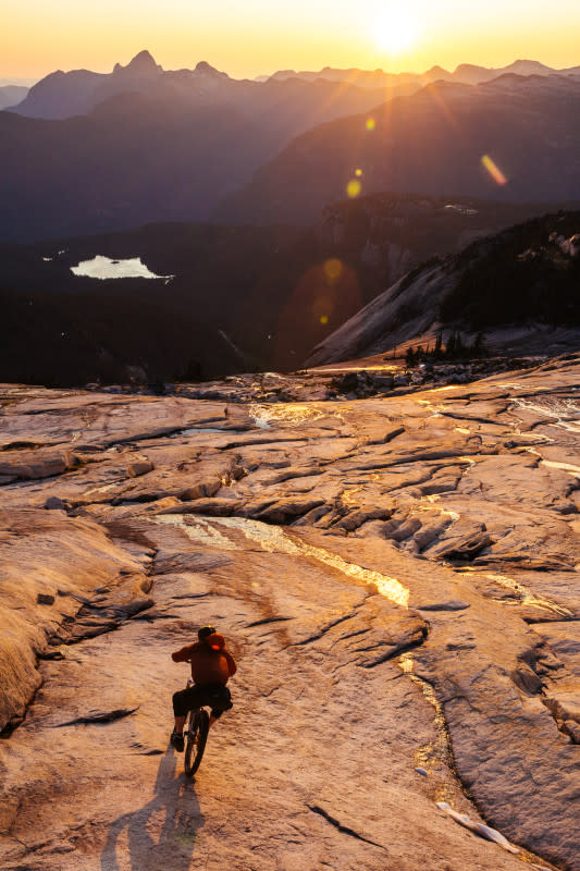 <p>Photo: Ryan Creary</p><p>Ian Middleton drops into a slab at sunset. Powell River backcountry, British Columbia.</p>