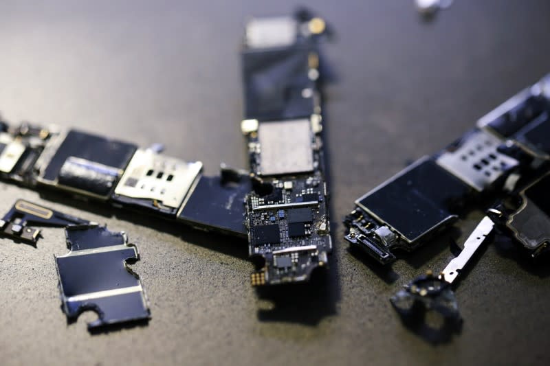 IPhone components at an Apple recycling facility in Austin