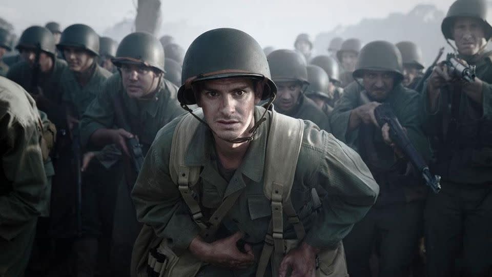 Andrew Garfield plays Desmond Doss.