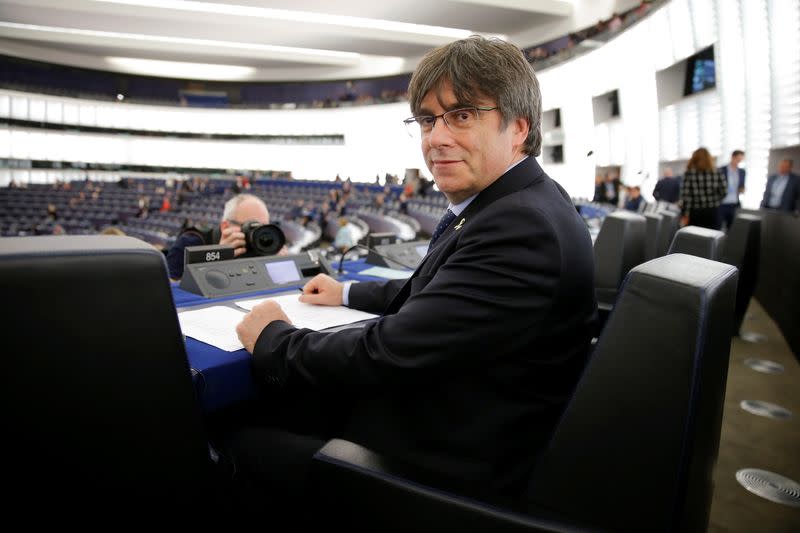 Former member of the Catalan government Puigdemont attend his first plenary session as member of the European Parliament in Strasbourg