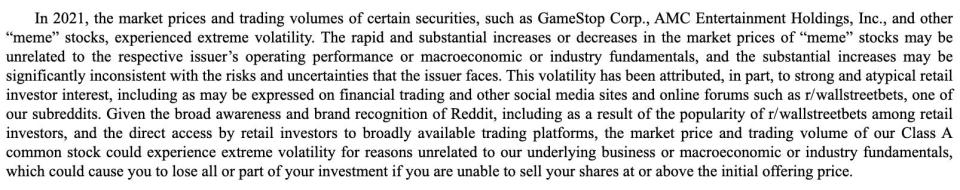 Reddit S-1 cautions that retail investors could make the stock volatile